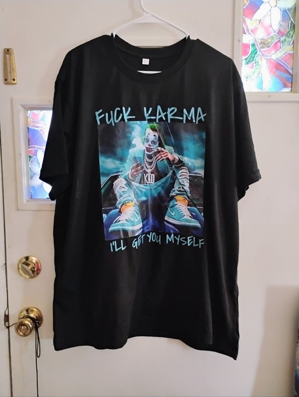 Black Graphic Tee - 'F***Karma' Bold Print